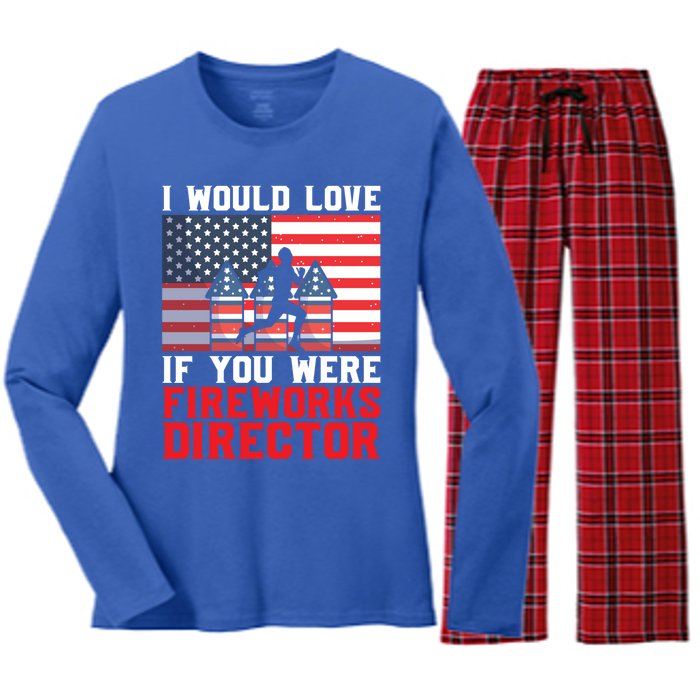 If You Were Fireworks Director Firework Director Funny Gift Women's Long Sleeve Flannel Pajama Set 