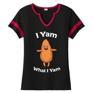 I Yam What I Yam Dancing Sweet Potato Ladies Halftime Notch Neck Tee