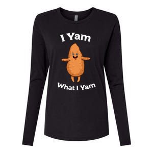 I Yam What I Yam Dancing Sweet Potato Womens Cotton Relaxed Long Sleeve T-Shirt