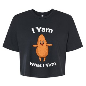 I Yam What I Yam Dancing Sweet Potato Bella+Canvas Jersey Crop Tee