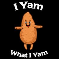 I Yam What I Yam Dancing Sweet Potato 7-Panel Snapback Hat