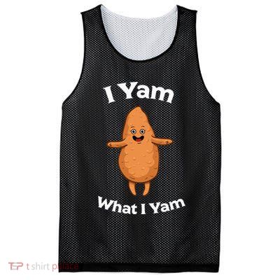 I Yam What I Yam Dancing Sweet Potato Mesh Reversible Basketball Jersey Tank