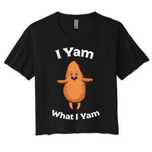 I Yam What I Yam Dancing Sweet Potato Women's Crop Top Tee