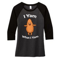 I Yam What I Yam Dancing Sweet Potato Women's Tri-Blend 3/4-Sleeve Raglan Shirt