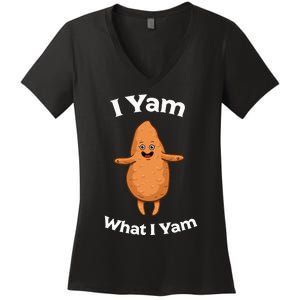 I Yam What I Yam Dancing Sweet Potato Women's V-Neck T-Shirt