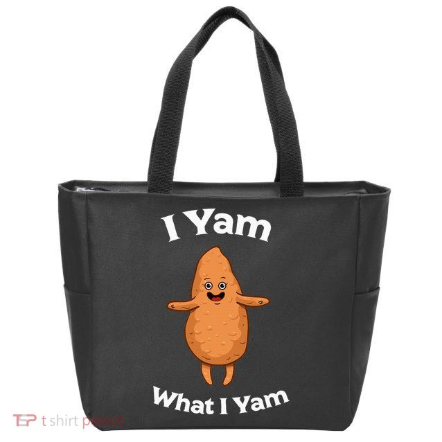 I Yam What I Yam Dancing Sweet Potato Zip Tote Bag