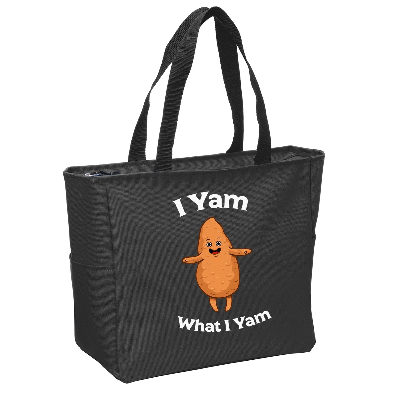 I Yam What I Yam Dancing Sweet Potato Zip Tote Bag