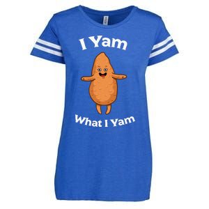 I Yam What I Yam Dancing Sweet Potato Enza Ladies Jersey Football T-Shirt