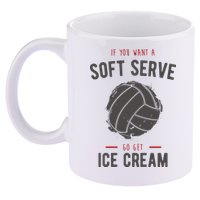 If You Want A Soft Serve Go Get Ice Cream Funny Vollyball 11oz C Handle Ceramic Mug
