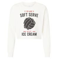 If You Want A Soft Serve Go Get Ice Cream Funny Vollyball Cropped Pullover Crew