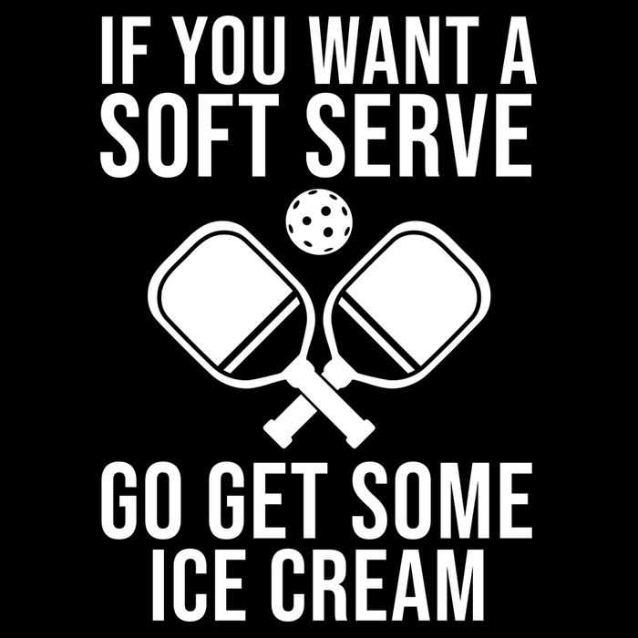 If You Want A Soft Serve Go Get Some Ice Cream Funny Pickleball Drawstring Bag