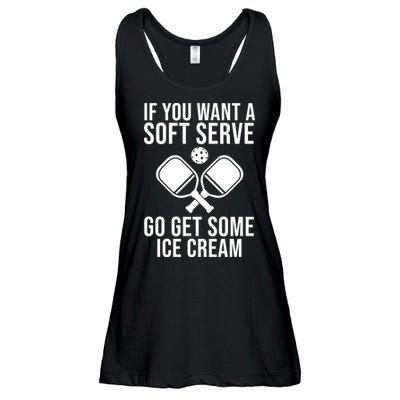If You Want A Soft Serve Go Get Some Ice Cream Funny Pickleball Ladies Essential Flowy Tank