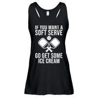 If You Want A Soft Serve Go Get Some Ice Cream Funny Pickleball Ladies Essential Flowy Tank