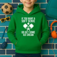 If You Want A Soft Serve Go Get Some Ice Cream Funny Pickleball Kids Hoodie
