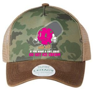 If You Want Soft Serve Go Get Ice Cream Funny Pickleball Gift Legacy Tie Dye Trucker Hat