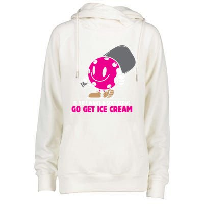 If You Want Soft Serve Go Get Ice Cream Funny Pickleball Gift Womens Funnel Neck Pullover Hood