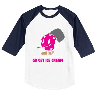 If You Want Soft Serve Go Get Ice Cream Funny Pickleball Gift Baseball Sleeve Shirt