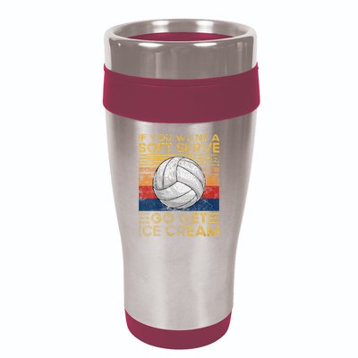 If You Want A Soft Serve Go Get Ice Cream Volleyball 16oz Travel Tumbler
