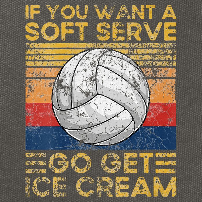 If You Want A Soft Serve Go Get Ice Cream Volleyball Cotton Canvas Backpack