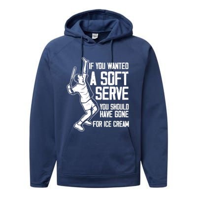 If You Wanted A Soft Serve Tennis Funny Tennis Player Performance Fleece Hoodie