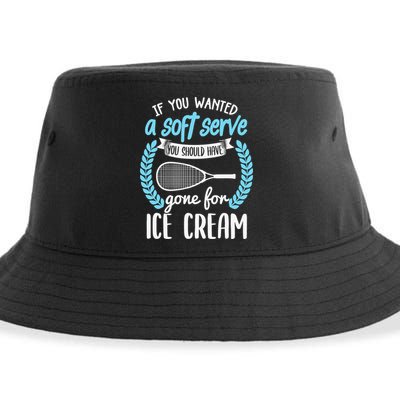 If You Wanted A Soft Serve - Funny Pickleball Player Sustainable Bucket Hat