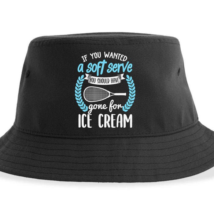If You Wanted A Soft Serve - Funny Pickleball Player Sustainable Bucket Hat