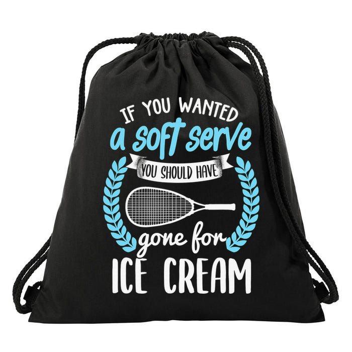 If You Wanted A Soft Serve - Funny Pickleball Player Drawstring Bag
