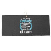 If You Wanted A Soft Serve - Funny Pickleball Player Large Microfiber Waffle Golf Towel