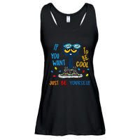 If You Want To Be Cool Just Be Yourself Cat Autism Warrior Ladies Essential Flowy Tank