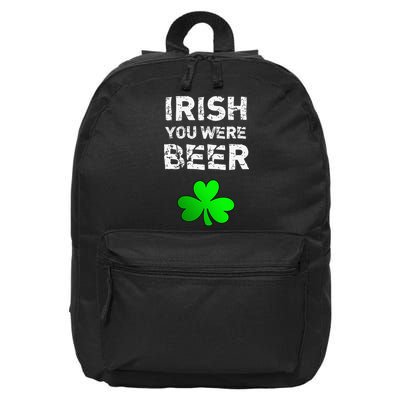 Irish You Were Beer Funny St. Saint Patrick's Day Funny 16 in Basic Backpack