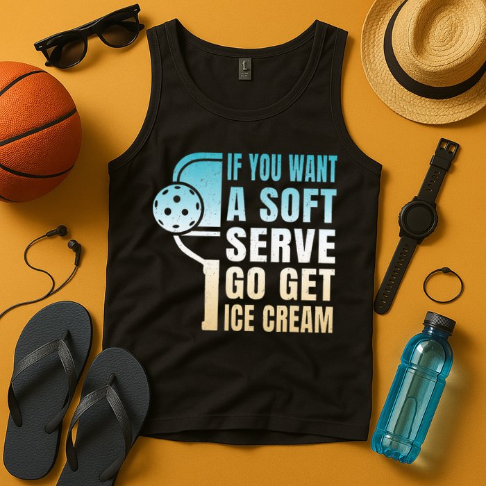 If You Want Soft Serve Go Get Ice Cream Pickleball Tank Top