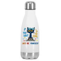 If You Want To Be Cool Just Be Yourself Cat Autism Warrior Stainless Steel Insulated Water Bottle