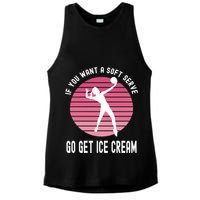 If You Want A Soft Serve Go Get Ice Cream Punny Volleyball Gift Ladies PosiCharge Tri-Blend Wicking Tank