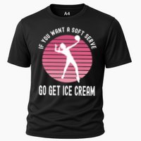 If You Want A Soft Serve Go Get Ice Cream Punny Volleyball Gift Performance Shirt