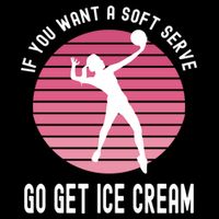 If You Want A Soft Serve Go Get Ice Cream Punny Volleyball Gift Backpack