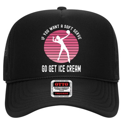 If You Want A Soft Serve Go Get Ice Cream Punny Volleyball Gift Hat