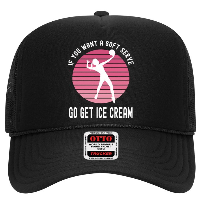 If You Want A Soft Serve Go Get Ice Cream Punny Volleyball Gift Hat