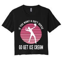 If You Want A Soft Serve Go Get Ice Cream Punny Volleyball Gift Crop Top