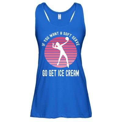 If You Want A Soft Serve Go Get Ice Cream Punny Volleyball Gift Ladies Essential Flowy Tank