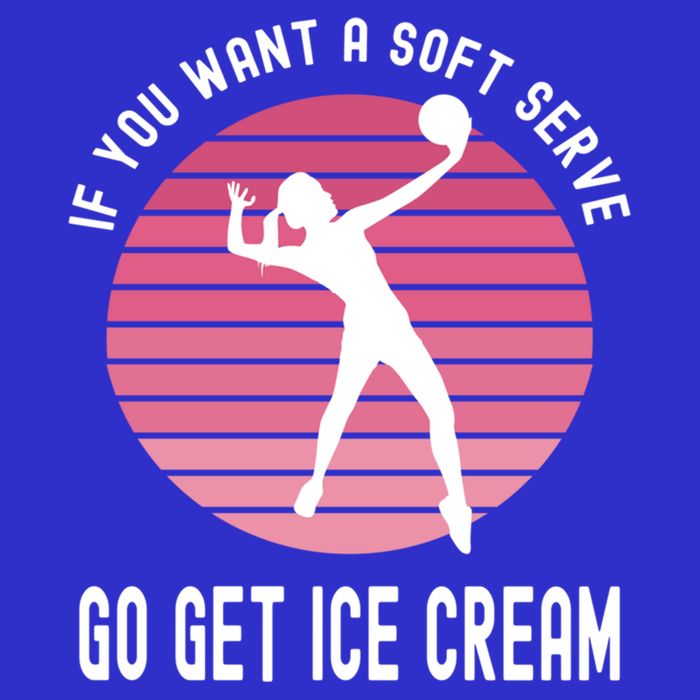 If You Want A Soft Serve Go Get Ice Cream Punny Volleyball Gift 16 in Basic Backpack