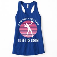 If You Want A Soft Serve Go Get Ice Cream Punny Volleyball Gift Womens Tank Top