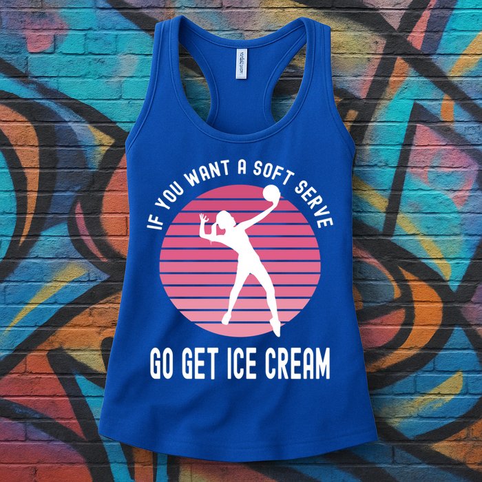 If You Want A Soft Serve Go Get Ice Cream Punny Volleyball Gift Womens Tank Top