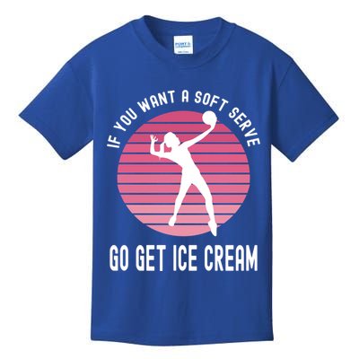 If You Want A Soft Serve Go Get Ice Cream Punny Volleyball Gift Kids T-Shirt