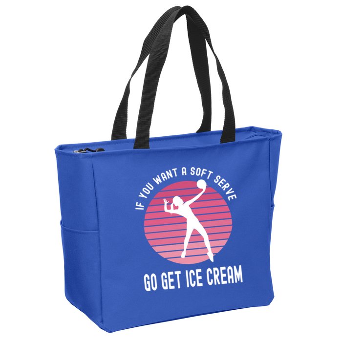 If You Want A Soft Serve Go Get Ice Cream Punny Volleyball Gift Zip Tote Bag