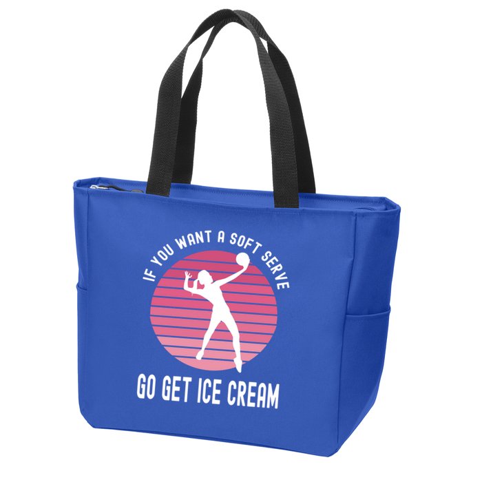 If You Want A Soft Serve Go Get Ice Cream Punny Volleyball Gift Zip Tote Bag