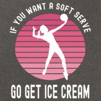 If You Want A Soft Serve Go Get Ice Cream Punny Volleyball Gift Cotton Canvas Backpack