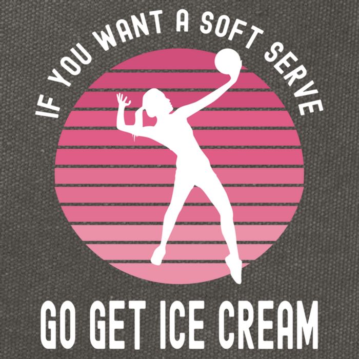 If You Want A Soft Serve Go Get Ice Cream Punny Volleyball Gift Cotton Canvas Backpack