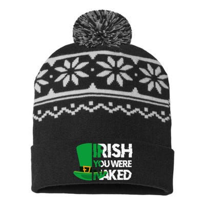 Irish You Were Naked Funny St Patricks USA-Made Snowflake Beanie