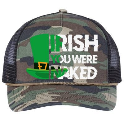 Irish You Were Naked Funny St Patricks Retro Rope Trucker Hat Cap