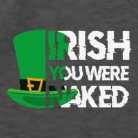 Irish You Were Naked Funny St Patricks Vector Backpack